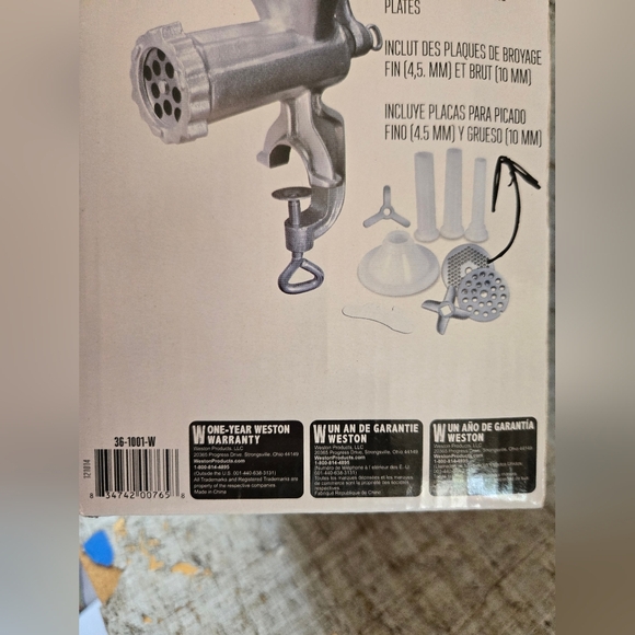 Weston #10 Meat Grinder Box Opened To Inspect - Picture 8 of 13
